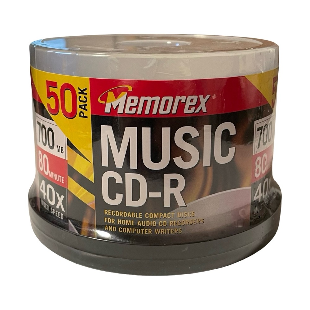 🌟 NEW MEMOREX 50 Pack Music CD-R 700MB 80 Min 40x Recordable Blank CDs 🌟